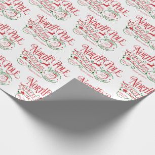 Papier Cadeau Livraison de Noël Santa Clause Pôle Nord Express