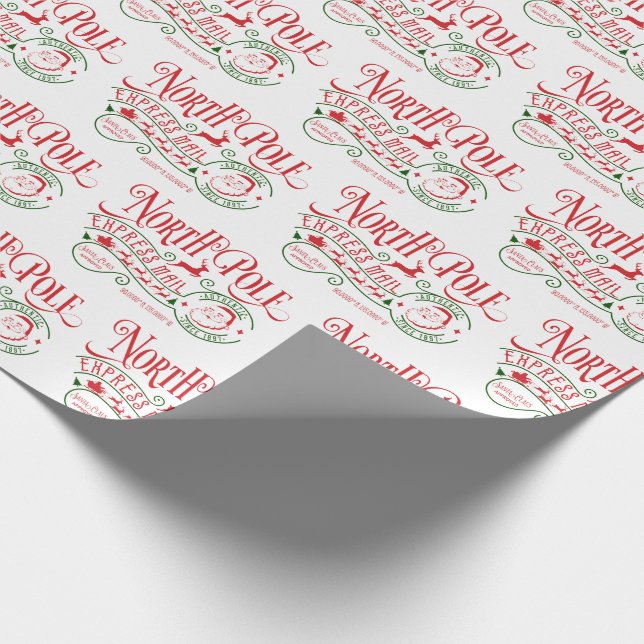 Papier Cadeau Livraison de Noël Santa Clause Pôle Nord Express (Coin)