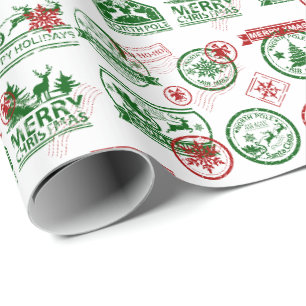 Papier Cadeau Livraison de Noël Santa Clause Pôle Nord Express