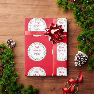 Papier Cadeau Livraison secrète de Père Noël cadeau de Noël