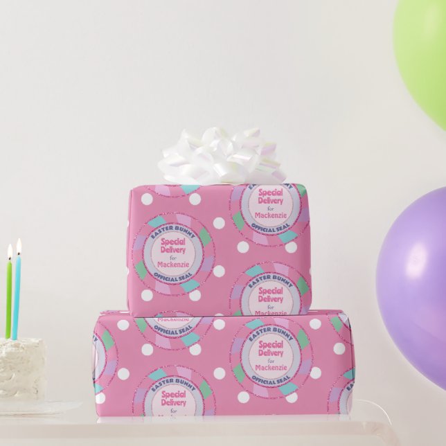Papier Cadeau Livraison spéciale Bunny de Pâques Parties scintil (Cadeaux de fête)