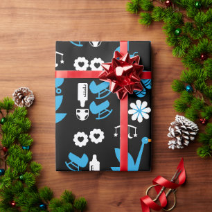 Papier Cadeau Livraison Twin Boy Stalk Blue