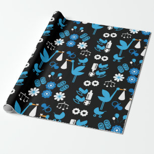 Papier Cadeau Livraison Twin Boy Stalk Blue