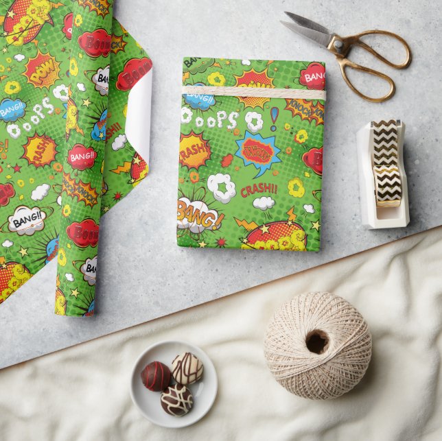 Papier Cadeau Livre de bande dessinée papier d'enveloppement ver (Artisanat)