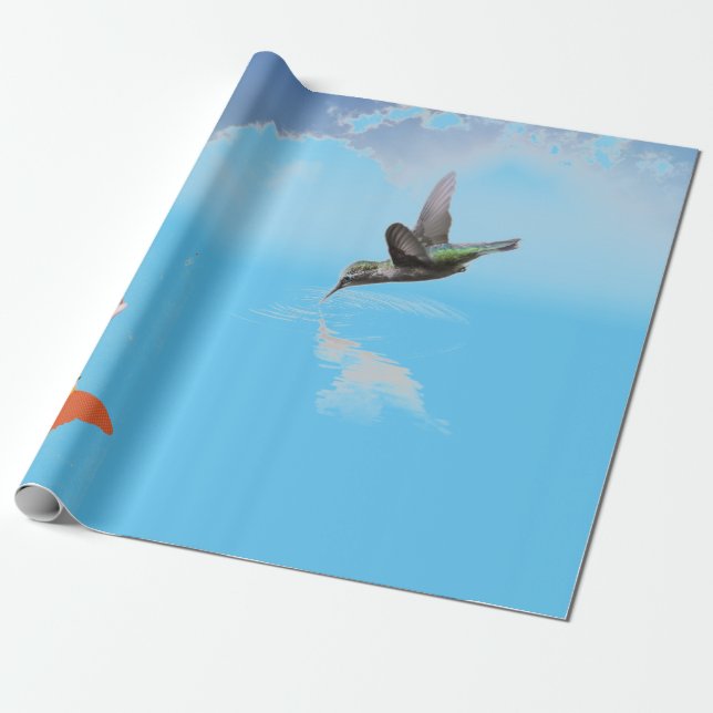 PAPIER CADEAU LIVRE DE DESIGN ORIGINAL HUMMINGBIRD (Déroulé)