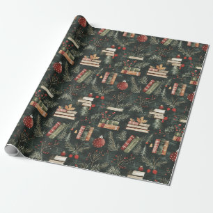 Papier Cadeau Livre de Noël rustique papier d'habillage