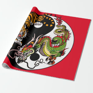 PAPIER CADEAU LIVRE DE TRAVAIL AVEC YING JAPONAIS ET YANG TIGER