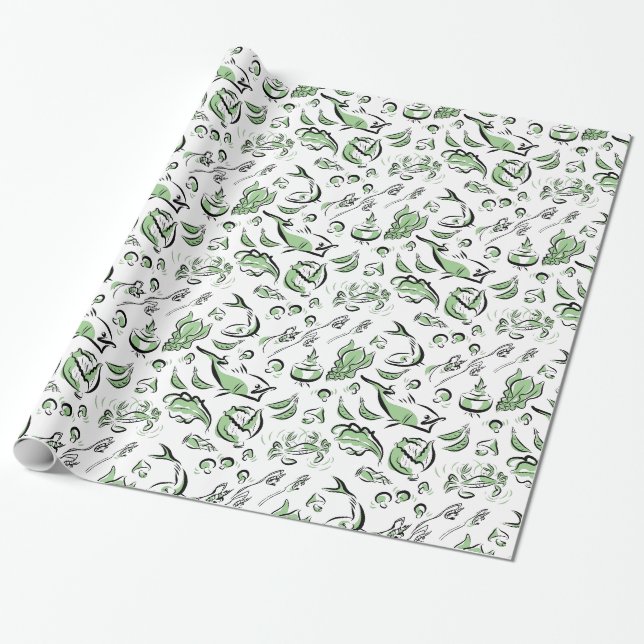 Papier Cadeau Livre d'écorce de cuisine chinoise moderne (Déroulé)