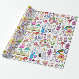 Papier Cadeau Livre d'histoire Fairytale Papier d'enveloppement 