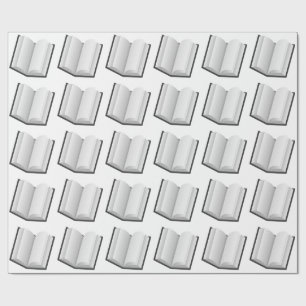 PAPIER CADEAU LIVRE NOIR ET BLANC ILLUSTRATION MOTIF