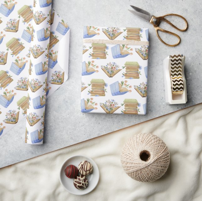 Papier Cadeau Livres floraux (Artisanat)