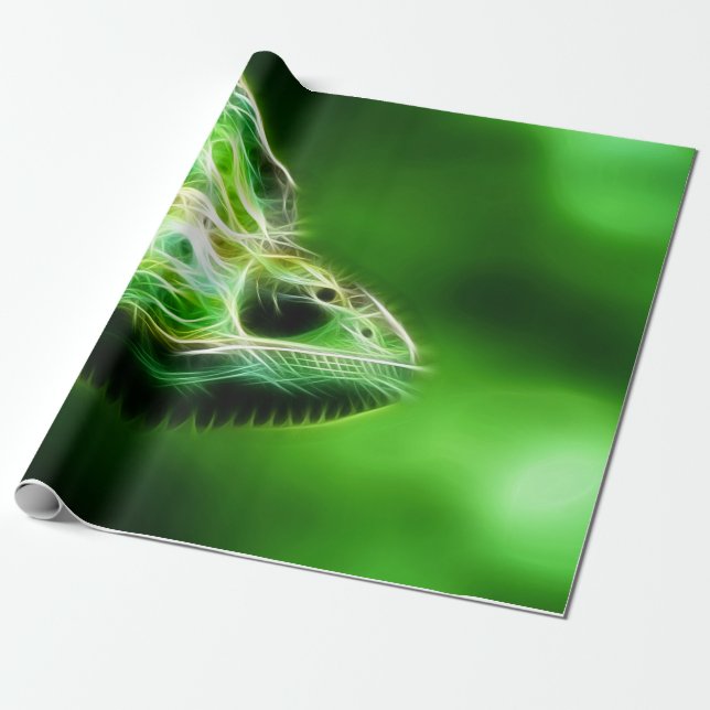 Papier Cadeau Lizard vert à l'oeil vert (Déroulé)