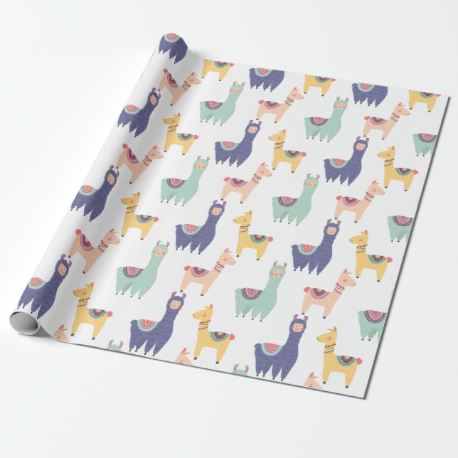 Papier Cadeau Llamas (Déroulé)