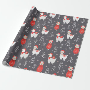 Papier Cadeau llamas de Noël