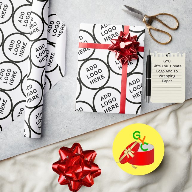 Papier Cadeau Logo Art Slogan Photo personnalisée Créer soi-même (Gift wrap logo circle pattern. Add your business, photo, or artwork when personalizing it.)