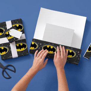 Papier Cadeau Logo Batman personnalisé Flocon de neige de Noël