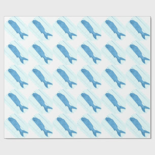 Papier Cadeau logo bleu de diagonale de poissons