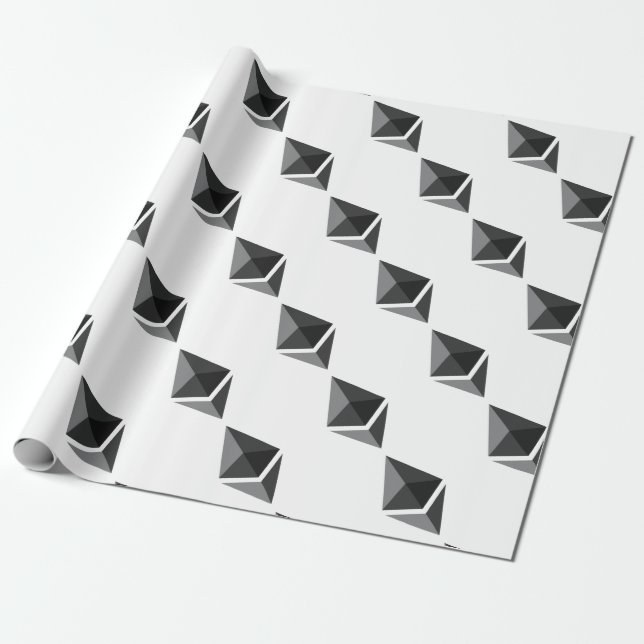 Papier Cadeau Logo de l'Ethereum uniquement (Déroulé)