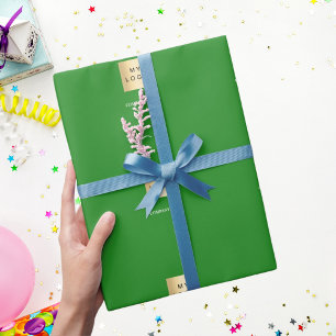 Papier Cadeau Logo de société vert forêt d'entreprise