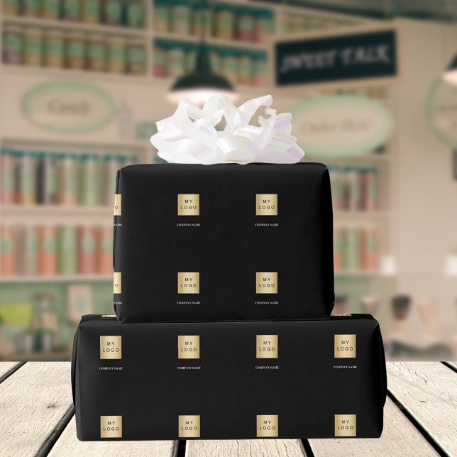 Papier Cadeau Logo d'entreprise noir (Créateur téléchargé)