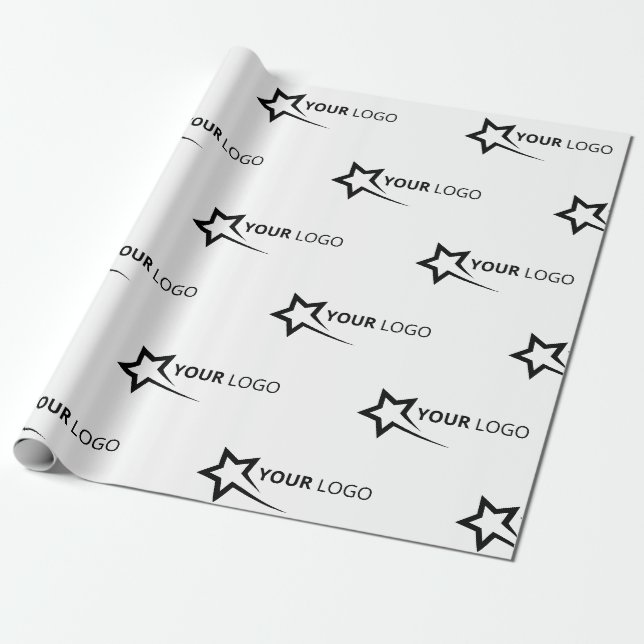 Papier Cadeau Logo d'entreprise personnalisé Marqué blanc (Déroulé)
