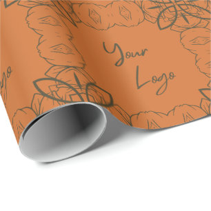Papier Cadeau Logo d'entreprise personnalisé motif vert orange r
