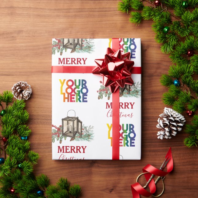 Papier Cadeau Logo d'entreprise rustique Noël (Cadeau de vacances)