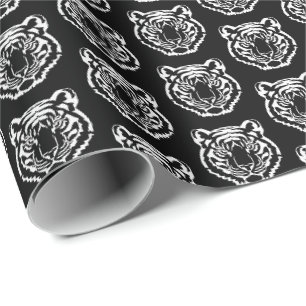 Papier Cadeau Logo des Tigres Noirs Masque de l'école