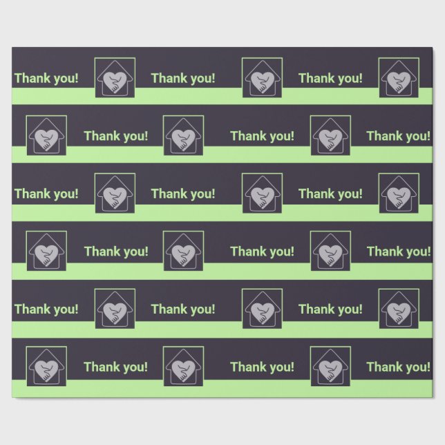 Papier Cadeau Logo et Merci personnalisé violet et vert (Couture)