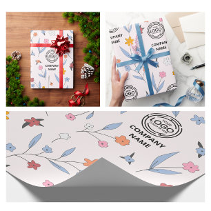 Papier Cadeau Logo fantaisiste pour une entreprise florale Bloom