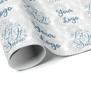 Papier Cadeau Logo Personnalisé Noël De Détail Laisser Il Neige