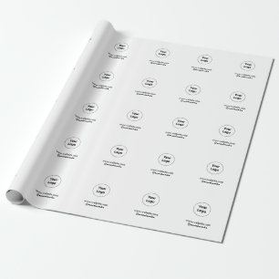 Papier Cadeau Logo personnalisé simple et élégant ici sociét