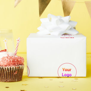 Papier Cadeau Logo personnalisé simple et élégant ici société   