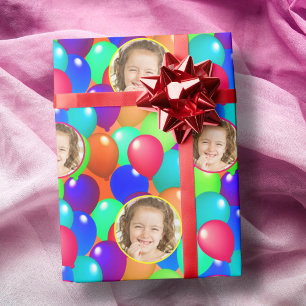 Papier Cadeau Logo Photo Personnalisé Ballons colorés Créez votr