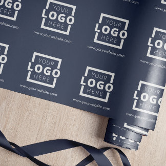 Papier Cadeau Logo promotionnel personnalisé en bleu