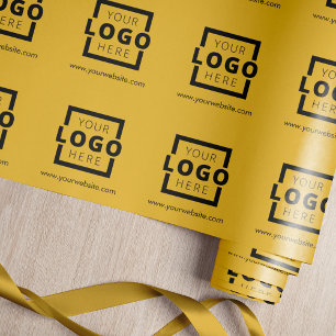Papier Cadeau Logo promotionnel personnalisé Marqué Jaune