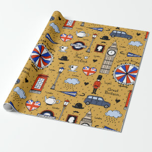 Papier Cadeau London Doodles
