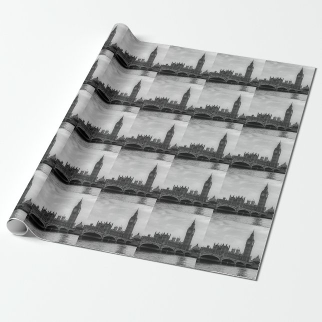 Papier Cadeau Londres Angleterre Royaume-Uni Parlement Royaume-U (Déroulé)