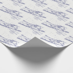 Papier Cadeau Long Island The Hamptons Map VC 2