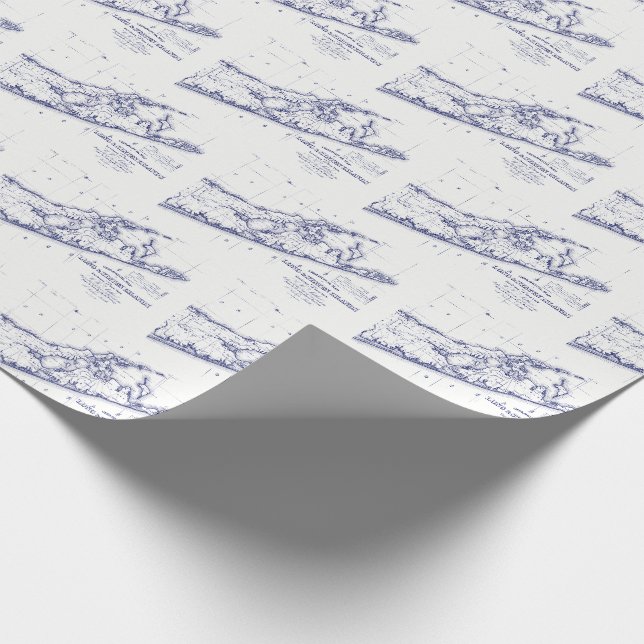 Papier Cadeau Long Island The Hamptons Map VC 2 (Coin)