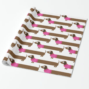 Papier Cadeau Longue illustration mignonne de teckel
