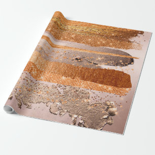 Papier Cadeau L'or du cuivre frappe la texture du glamour