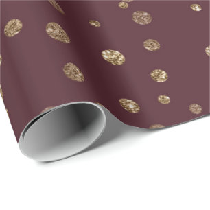Papier Cadeau L'or marron de Bourgogne barre des confettis de