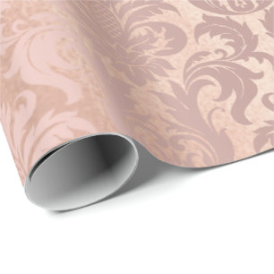 Papier Cadeau L'or métallique de rose de rose rougissent la