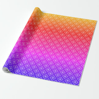 Papier Cadeau Losange bleu orange