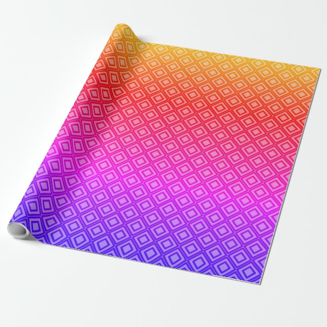 Papier Cadeau Losange bleu orange (Déroulé)