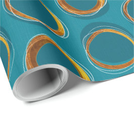 Papier Cadeau Lot Éclipsez Mid-Century Modern - Blue and Gold
