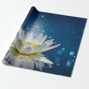 Papier Cadeau Lotus Blanc Élégant