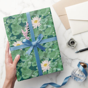 Papier Cadeau Lotus Lagoon Motif - Le Lotus Blanc