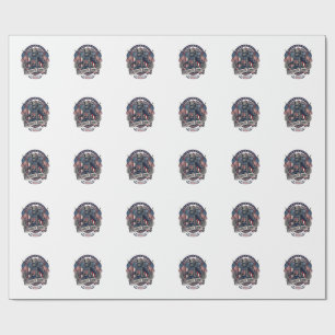 Papier Cadeau Loup-garou patriotique Patriote Horreur Monstre Pa